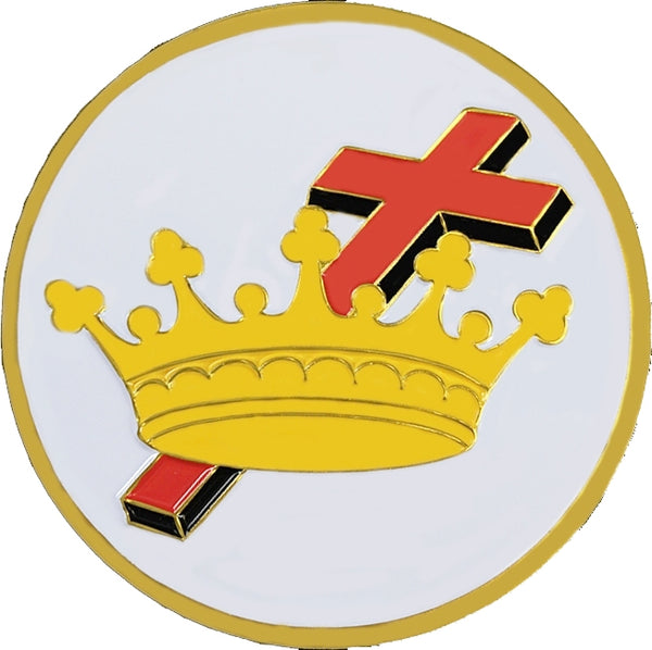 Order Of Cyrenes Ladies Cross & Crown Car Emblem [White]