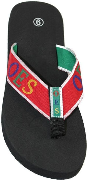 Order Of The Eastern Star Flip Flops In Draw String Shoe Bag [Black]