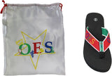 Order Of The Eastern Star Flip Flops In Draw String Shoe Bag [Black]