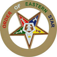 Order Of Eastern Star Cut Out Heavy Weight Car Emblem [Gold]