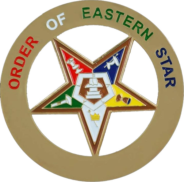 Order Of Eastern Star Cut Out Heavy Weight Car Emblem [Gold]