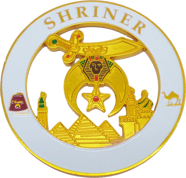 Shriner Cut Out Heavy Weight Car Emblem [White]