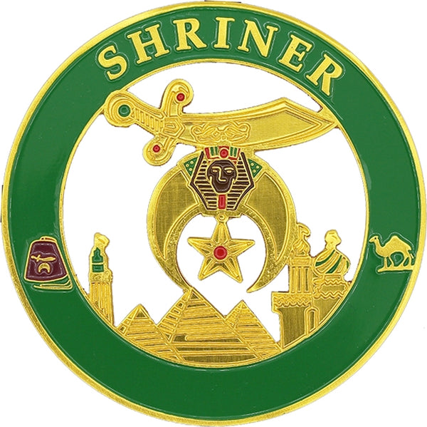 Shriner Cut Out Heavy Weight Car Emblem [Green]