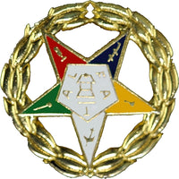 Order Of Eastern Star & Wreath Lapel Pin [Gold]