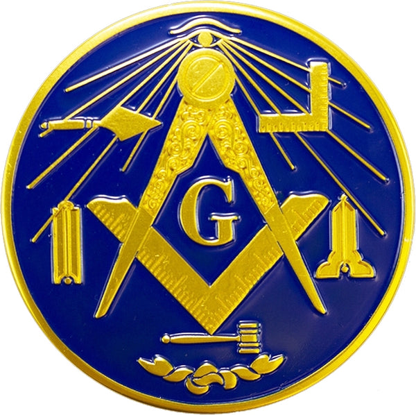 Mason Working Tools Car Emblem [Blue]
