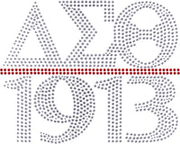 Delta Sigma Theta Chapter Style Studstone Heat Transfer [Silver]