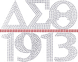 Delta Sigma Theta Chapter Style Studstone Heat Transfer [Silver]