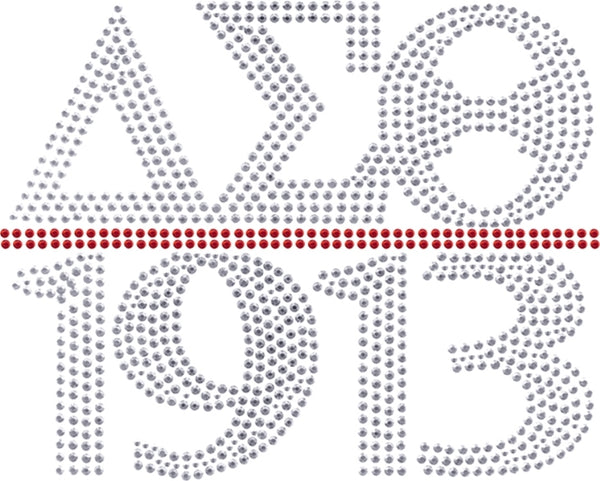 Delta Sigma Theta Chapter Style Studstone Heat Transfer [Silver]