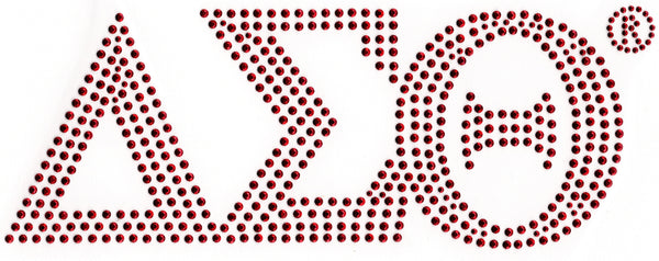 Delta Sigma Theta Block Letters Studstone Heat Transfer [Red]