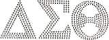 Delta Sigma Theta Block Letters Studstone Heat Transfer [Silver]