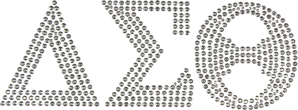 Delta Sigma Theta Block Letters Studstone Heat Transfer [Silver]