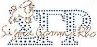 Sigma Gamma Rho Script With Poodle Studstone Heat Transfer [Blue]