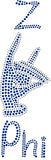 Zeta Phi Beta Hand Sign With Z Phi Studstone Heat Transfer [Blue]