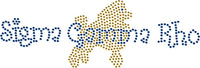 Sigma Gamma Rho Script With Poodle Studstone Heat Transfer [Blue]