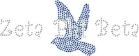 Zeta Phi Beta Script With Dove Studstone Heat Transfer [Silver]