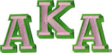 Alpha Kappa Alpha Large Letter Iron-On Patch Set [Pink]