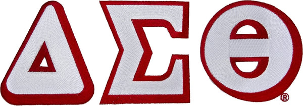 Delta Sigma Theta Large Letter Iron-On Patch Set [White]