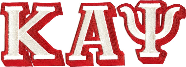 Kappa Alpha Psi 3D Letters Iron-On Patch Set [White]