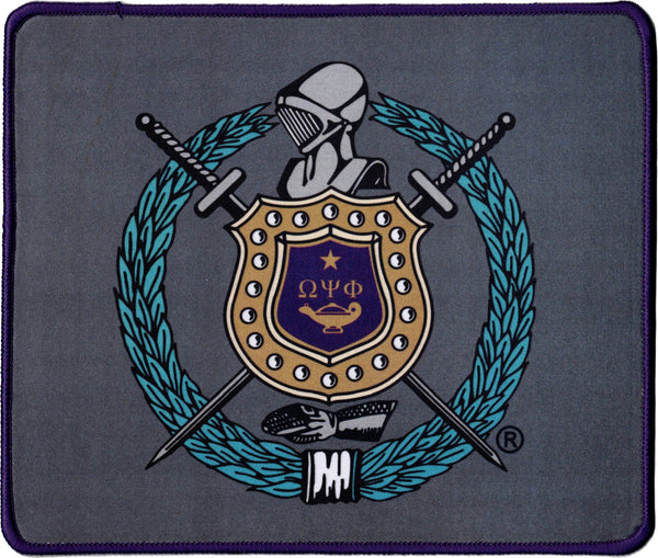 Omega Psi Phi Hemmed Mouse Pad [Grey]