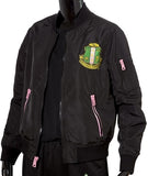 Alpha Kappa Alpha Satin Bomber Jacket [Black]