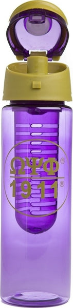 Omega Psi Phi Water Bottle With Fruit-Infuser [Purple]