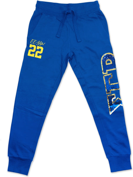Big Boy Sigma Gamma Rho Divine 9 Sequin Womens Jogger Sweatpants [Royal Blue]