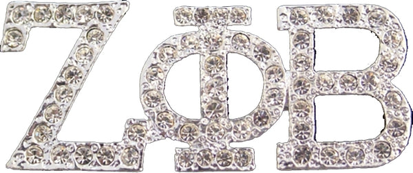Zeta Phi Beta Austrian Crystal Lapel Pin [Silver/Clear]