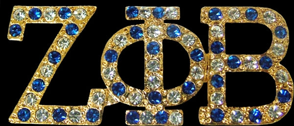 Zeta Phi Beta Austrian Crystal Lapel Pin [Gold/Variegated]