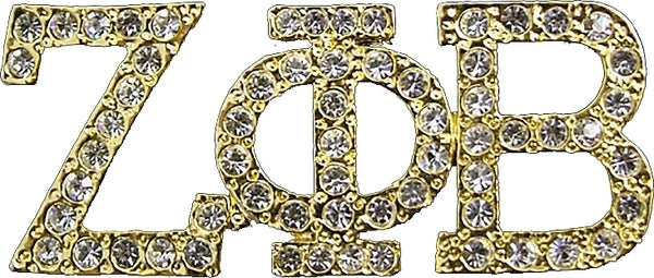 Zeta Phi Beta Austrian Crystal Lapel Pin [Gold/Clear]