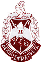 Delta Sigma Theta Crest Embroidered Iron-On Patch [Red/White]
