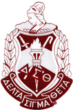 Delta Sigma Theta Crest Embroidered Iron-On Patch [Red/White]