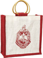 Delta Sigma Theta Crest Mini Jute Gift Bag [Red/White]