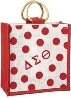 Delta Sigma Theta Polka Dot Mini Jute Gift Bag [Red/White]