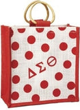 Delta Sigma Theta Polka Dot Mini Jute Gift Bag [Red/White]