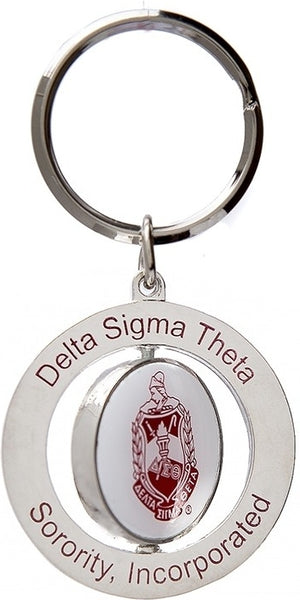 Delta Sigma Theta Spinner Key Ring [Silver]
