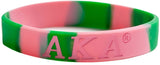 Alpha Kappa Alpha Tie-Dye Silicone Wristband [Pink/Green]