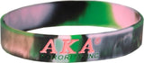 Alpha Kappa Alpha Tie-Dye Silicone Wristband [Black/Pink]