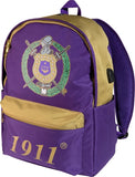 Omega Psi Phi USB Port Backpack [Purple]