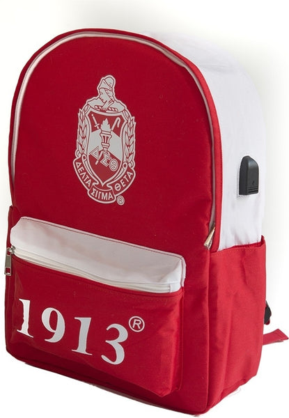 Delta Sigma Theta USB Port Backpack [Red]