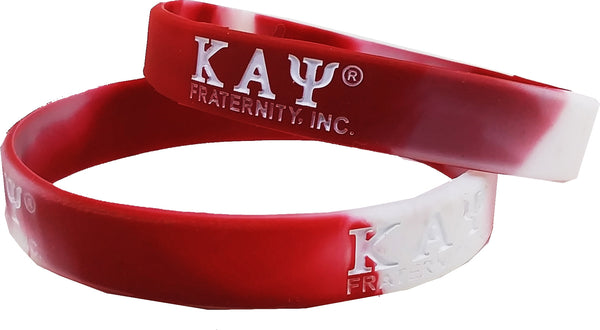 Kappa Alpha Psi Tie-Dye Silicone Wristband [Red/White]