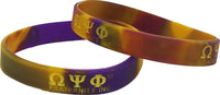 Omega Psi Phi Tie-Dye Silicone Wristband [Purple/Gold]