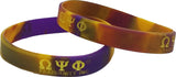 Omega Psi Phi Tie-Dye Silicone Wristband [Purple/Gold]