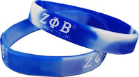 Zeta Phi Beta Tie-Dye Silicone Wristband [Blue/White]