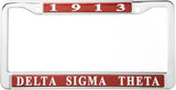 Delta Sigma Theta 1913 Metal License Plate Frame [Red]