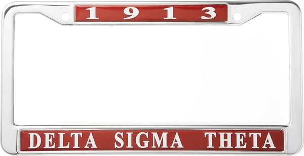 Delta Sigma Theta 1913 Metal License Plate Frame [Red]