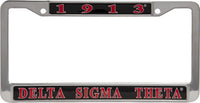 Delta Sigma Theta 1913 Metal License Plate Frame [Black]