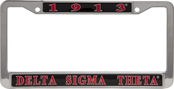 Delta Sigma Theta 1913 Metal License Plate Frame [Black]