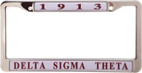 Delta Sigma Theta 1913 Metal License Plate Frame [White]