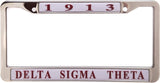 Delta Sigma Theta 1913 Metal License Plate Frame [White]