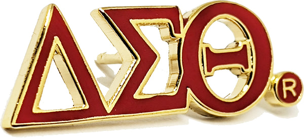 Delta Sigma Theta Classic 3-Letter Lapel Pin [Red]